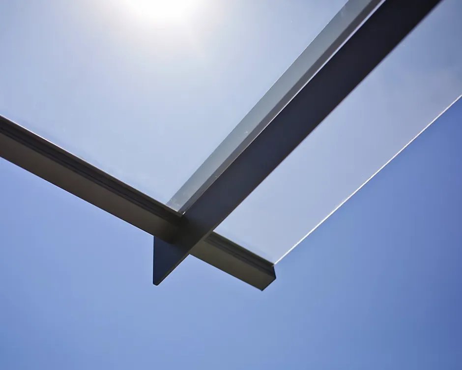 Auvent plat Nancy gris clair l.205,5 x P.94 x H.14 cm-Canopia by Palram Outlet