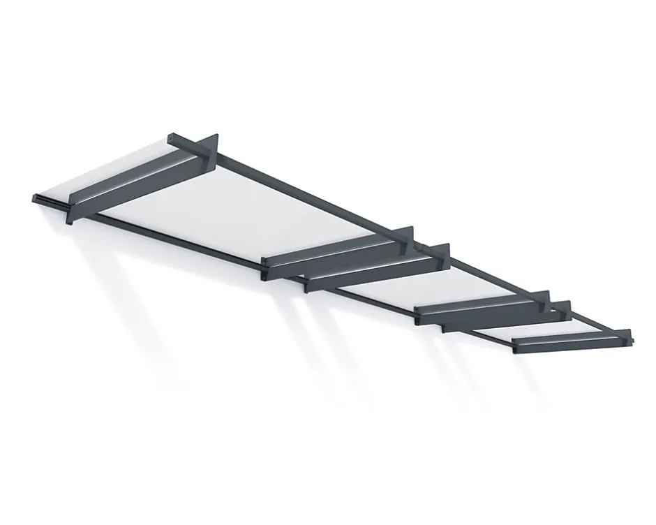 Auvent plat Nancy gris clair l.452 x P.94 x H.14 cm-Canopia by Palram Online