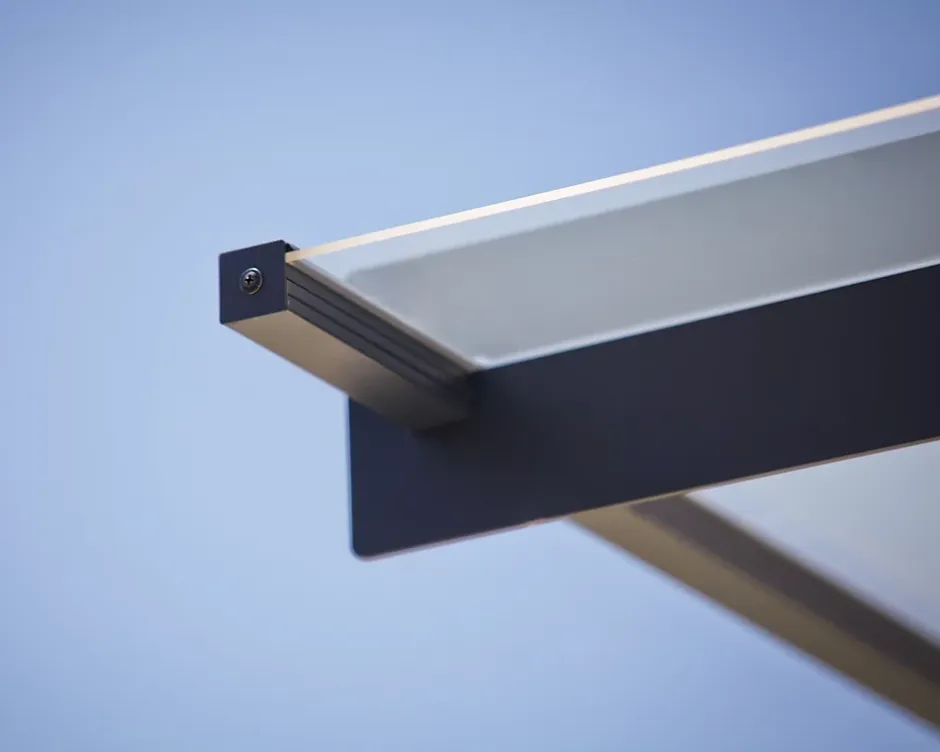 Auvent plat Nancy gris clair l.452 x P.94 x H.14 cm-Canopia by Palram Online