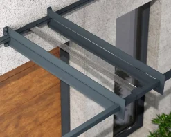 Auvent plat Nancy gris clair l.301 x P.94 x H.14 cm-Canopia by Palram