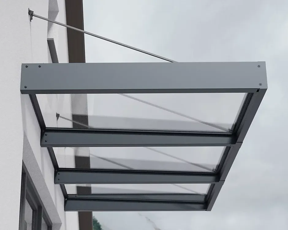 Canopia by Palram Auvent plat Sophia gris l.286 x P.140 x H.67 cm