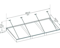 Canopia by Palram Auvent plat Sophia gris l.286 x P.140 x H.67 cm