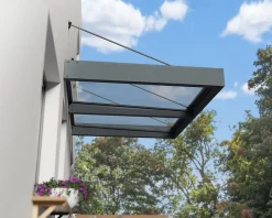 Auvent plat Sophia XL gris l.192 x P.140 x H.67 cm-Canopia by Palram Sale