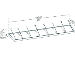 Auvent plat Sophia XL gris l.660 x P.140 x H.67 cm-Canopia by Palram