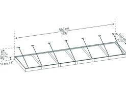 Canopia by Palram Auvent plat Sophia XL gris l.565 x P.140 x H.67 cm