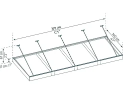 Canopia by Palram Auvent plat Sophia XL gris l.379 x P.140 x H.67 cm
