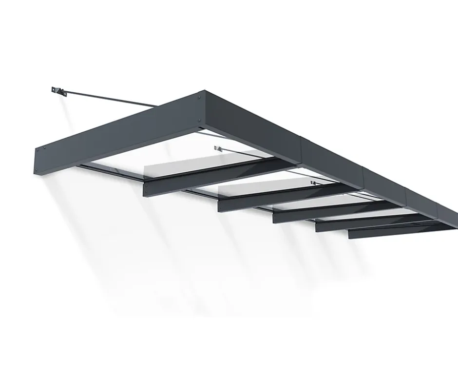 Canopia by Palram Auvent plat Sophia XL gris l.471 x P.140 x H.67 cm