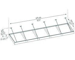 Canopia by Palram Auvent plat Sophia XL gris l.471 x P.140 x H.67 cm