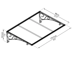 Palram - Canopia Auvent polycarbonate Venus 135 x 88 cm