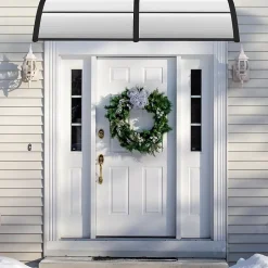 Giantex Auvent Porte Entree Résistant au Vent avec Panneau Revêtu à Double Couche et Support en ABS Charge 20KG