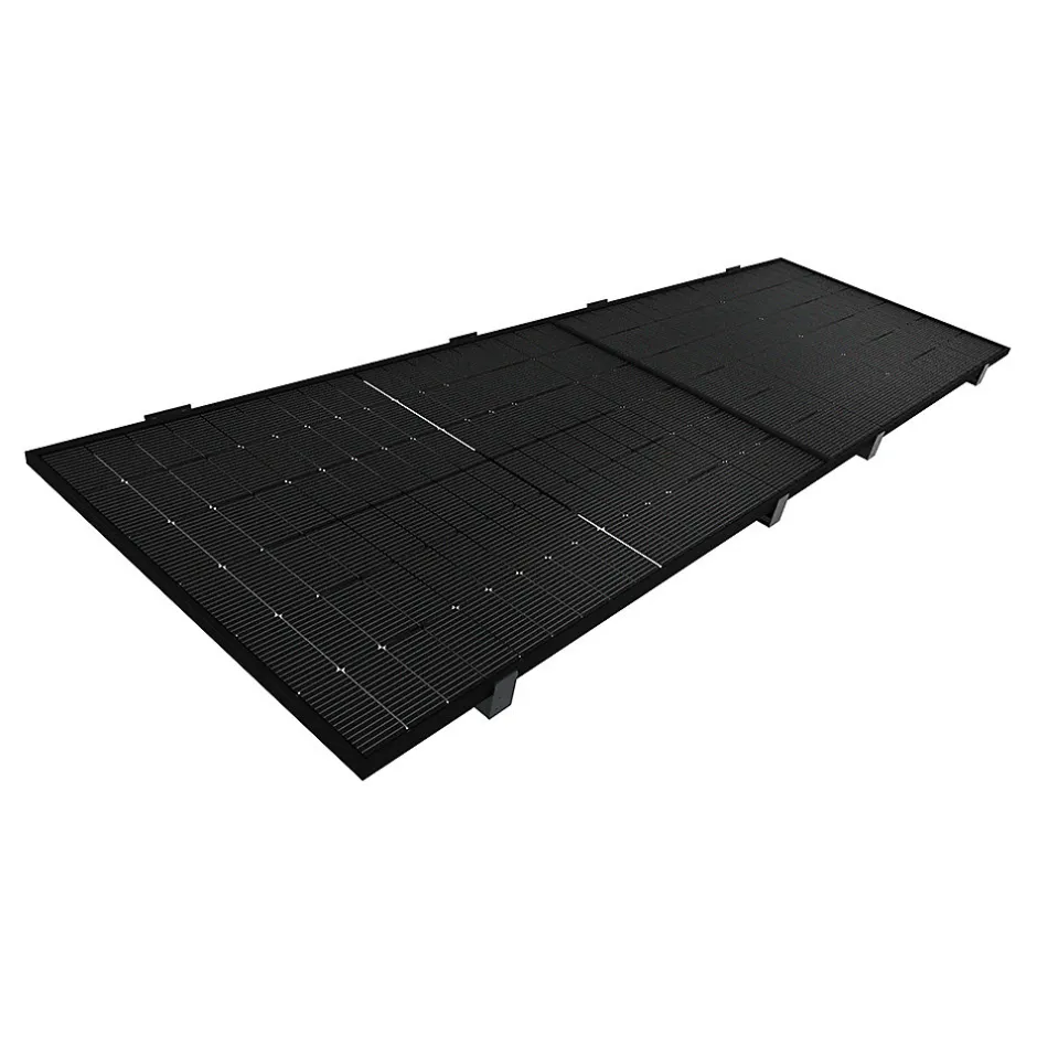 Intersun Auvent solaire photovoltaïque TOPAZE indépendant 4 panneaux (Gris anthracite RAL 7016)