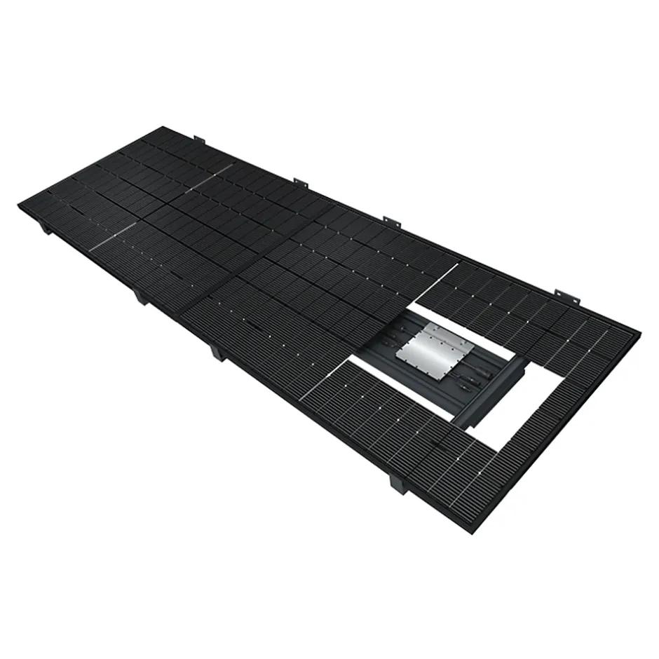 Intersun Auvent solaire photovoltaïque TOPAZE indépendant 4 panneaux (Gris anthracite RAL 7016)