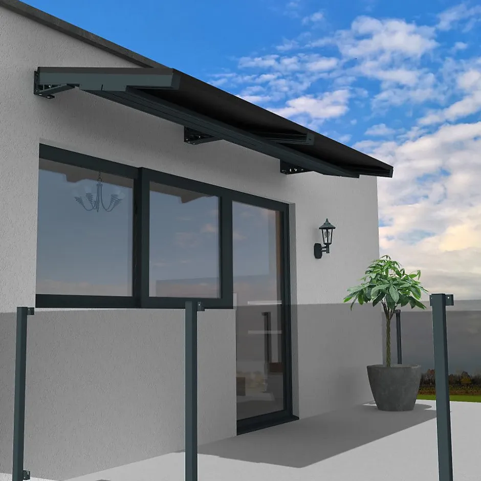 Auvent solaire photovoltaïque TOPAZE indépendant 6 panneaux (Gris anthracite RAL 7016)-Intersun Hot