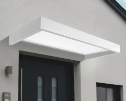 Auvent Sophia 95 x 215 cm Blanche - Translucide en Acrylique et aluminium-Canopia by Palram Online