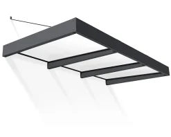 Auvent Sophia XL 140 x 286 cm Grise - Translucide en Acrylique et aluminium-Canopia by Palram Clearance