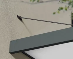 Auvent Sophia XL 140 x 286 cm Grise - Translucide en Acrylique et aluminium-Canopia by Palram Clearance