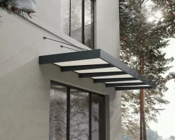 Canopia by Palram Auvent Sophia XL 140 x 471 cm Grise - Translucide en Acrylique et aluminium