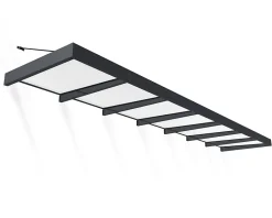 Auvent Sophia XL 140 x 660 cm Grise - Translucide en Acrylique et aluminium-Canopia by Palram Hot