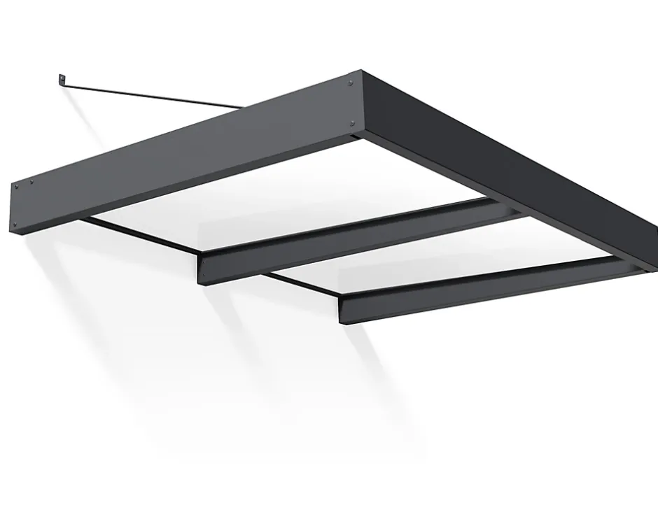 Canopia by Palram Auvent Sophia XL 140 x 192 cm Grise - Translucide en Acrylique et aluminium