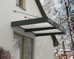 Canopia by Palram Auvent Sophia XL 140 x 192 cm Grise - Translucide en Acrylique et aluminium