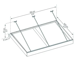 Canopia by Palram Auvent Sophia XL 140 x 192 cm Grise - Translucide en Acrylique et aluminium