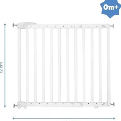 Badabulle Barriere de Sécurité Deco Pop - Barriere Extensible pour Ouverture de 63 a 106cm - Fixation Vis, Blanc