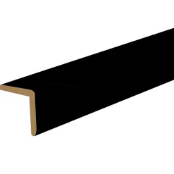 Baguette d'angle arrondi en MDF noir 23X23mm L.2,40m- Discount