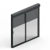 Baie coulissante en aluminium gris avec volet roulant filaire l.180 x H.215 cm Uw=2