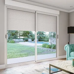 Baie coulissante en aluminium blanc avec volet roulant filaire l.180 x H. 215 cm Uw=2- Online