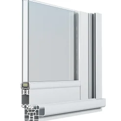 GoodHome Baie vitrée coulissante alu + volet roulant motorisé blanc - l.240 x h.215 cm - Uw 1,7