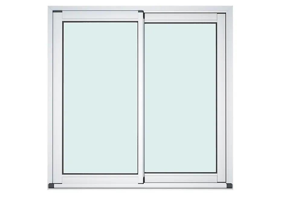 GoodHome Baie vitrée coulissante alu blanc - l.240 x h.215 cm - Uw 1,7