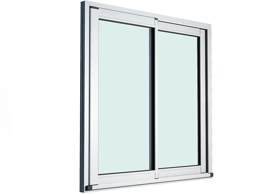 GoodHome Baie vitrée coulissante alu blanc - l.240 x h.215 cm - Uw 1,7