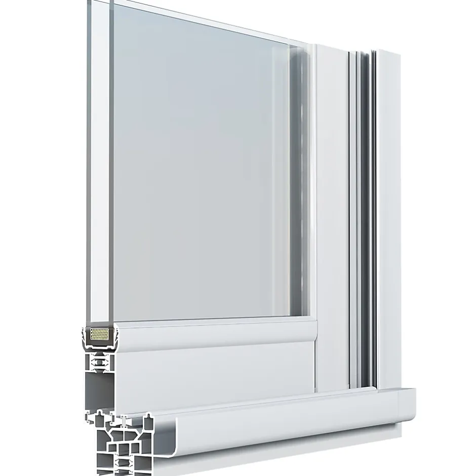 Baie vitrée coulissante alu blanc - l.180 x h.215 cm - Uw 1,7-GoodHome Online