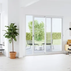 Baie vitrée coulissante alu blanc - l.180 x h.215 cm - Uw 1,7-GoodHome Online