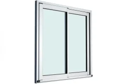 GoodHome Baie vitrée coulissante alu blanc - l.240 x h.200 cm - Uw 1,7