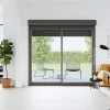 Baie vitrée coulissante alu + volet roulant motorisé gris - l.240 x h.200 cm - Uw 1,7-GoodHome Clearance