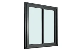 Baie vitrée coulissante alu gris - l.180 x h.215 cm - Uw 1,7-GoodHome Discount