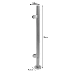 Balustrade en Acier extrémité 110cm de Hauteur-MonsterShop Online