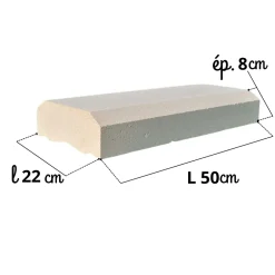 Prensimac BALUSTRES BETON B72 - 1 mètre linéaire complet - Dimensions : L 100 x l 22 x Ht. 94cm