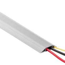 Quest Bande de câble en PVC 10x60mm, 2m, cache-câble, trapézoïdal, gris foncé