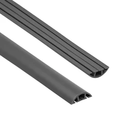 Bande de câble en PVC 10x80mm, 2m, cache-câble, semi-circulaire, gris foncé-Quest Discount