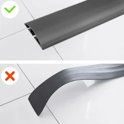 Quest Bande de câble en PVC 10x60mm, 2m Auto-Adhésive, cache-câble, semi-circulaire, blanc