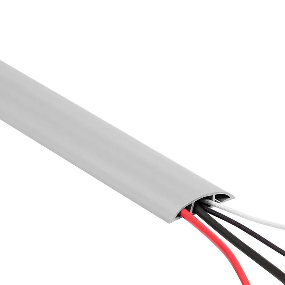 Quest Bande de câble en PVC 10x60mm, 2m Auto-Adhésive, cache-câble, semi-circulaire, blanc