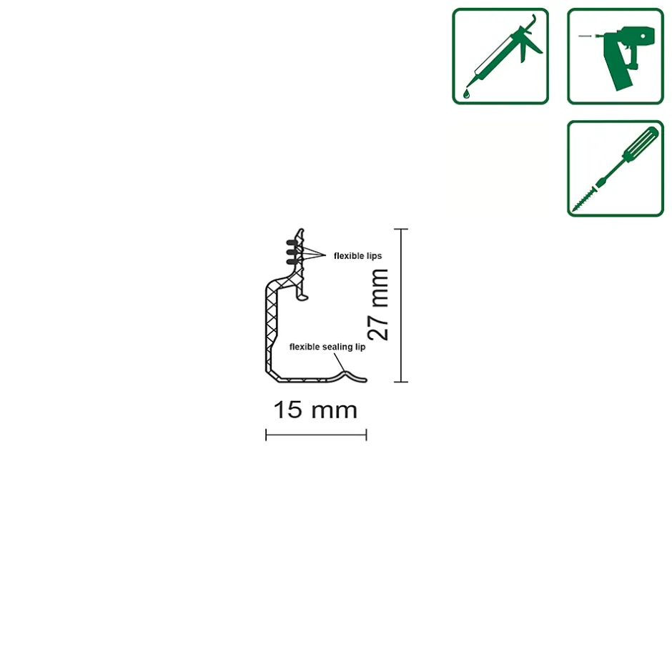 Bande d'étanchéité pour plinthe à visser L.240cm-GoodHome