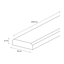 Barre à Z pour volet en bois L.240 x l.9,5 x Ép.2,7 cm-Fortia Sale
