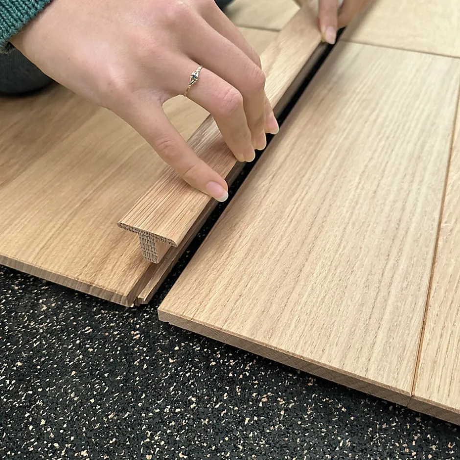 Barre de jonction Chêne l. 35mm Long. 1m Parquet Ep. 14mm Brut-Deschaumes Clearance