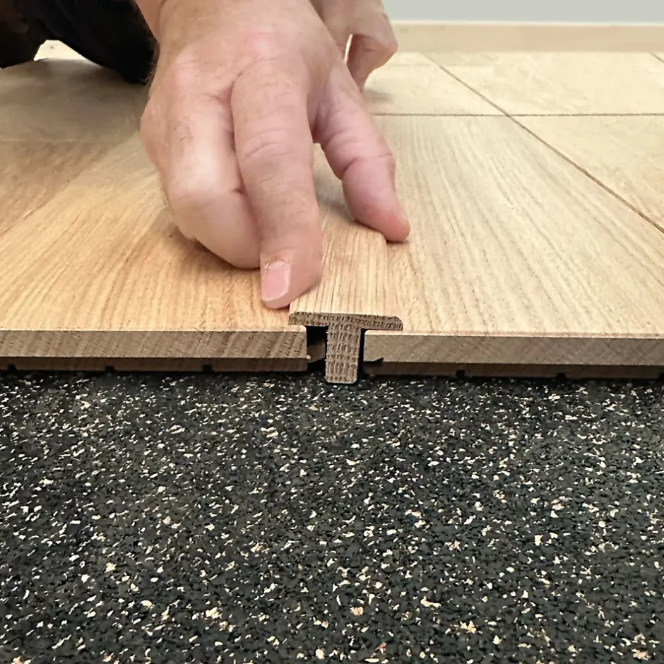 Barre de jonction Chêne l. 35mm Long. 1m Parquet Ep. 14mm Brut-Deschaumes Clearance