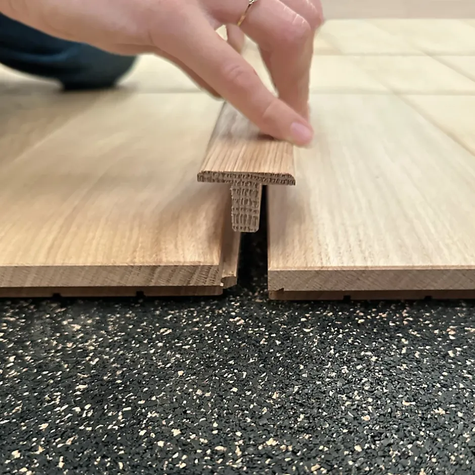 Barre de jonction Chêne l. 35mm Long. 2m Parquet Ep. 14mm Brut-Deschaumes