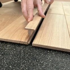 Barre de jonction Chêne l. 35mm Long. 2m Parquet Ep. 14mm Brut-Deschaumes