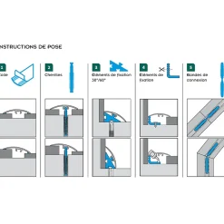 Cezar Barre de seuil en aluminium Argent brossé 37 X 930 mm